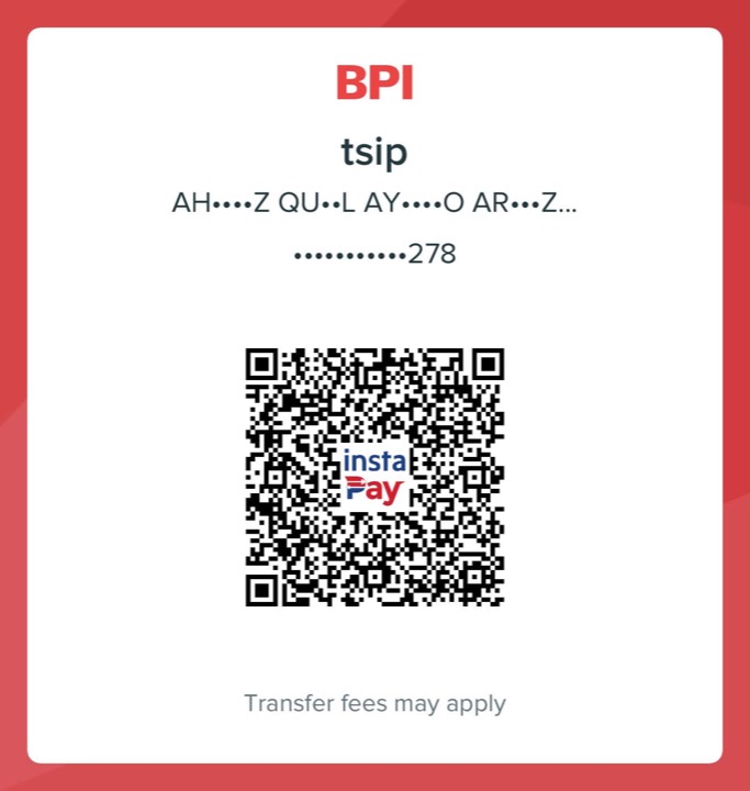 BPI QR code for sending a tip to Ahlrenz Arqueza